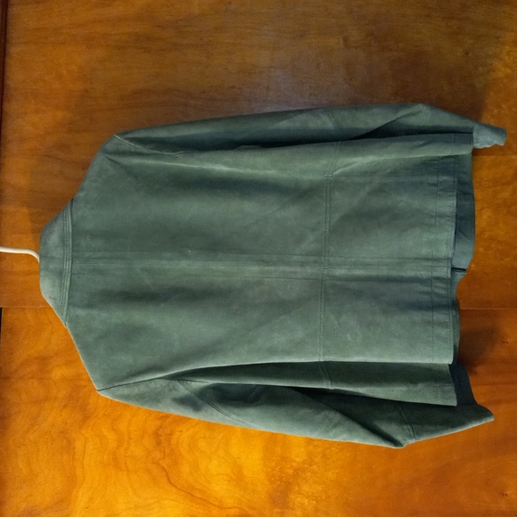 Vintage - Monterey Bay - 100% Suede - Seafoam Green - Button Up Jacket - *MED* - Picture 6 of 10